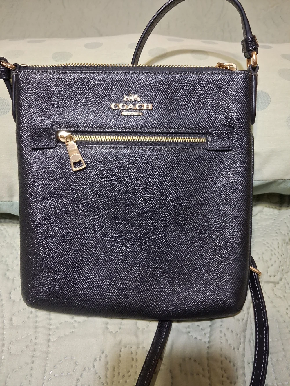 COACH Black Crossbody Bag with Front Zip Pocket - Picture 5 of 9